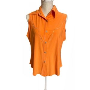 Western Ethics Womens Snap Button Sleeveless Top